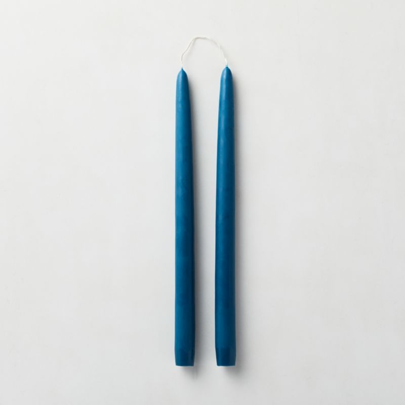 Teal Taper Candle Set of 2 - Image 1