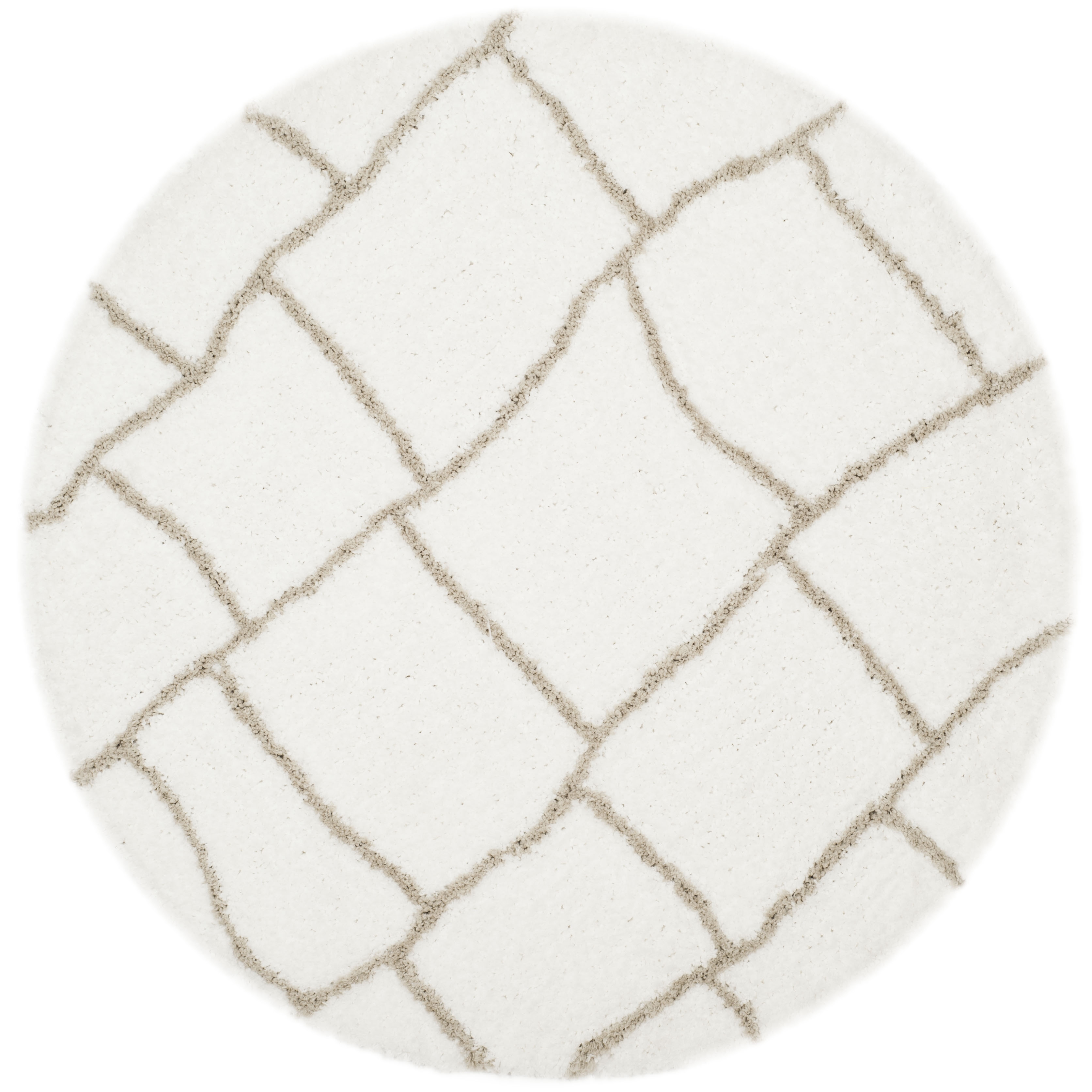 Arlo Home Hand Tufted Area Rug, SGT603A, Ivory/Silver,  5' X 5' Round - Image 0