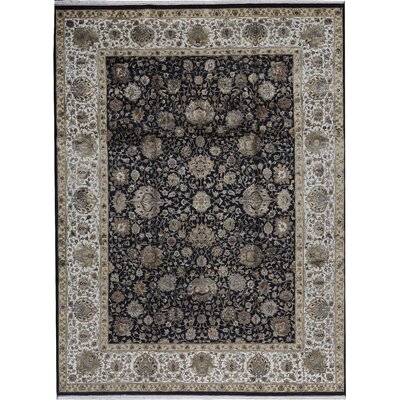 One-of-a-Kind Hand-Knotted Black/Beige 9' x 12' Area Rug - Image 0