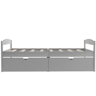 Twin Size Platform Bed, With Two Drawers, White(New) - Image 0