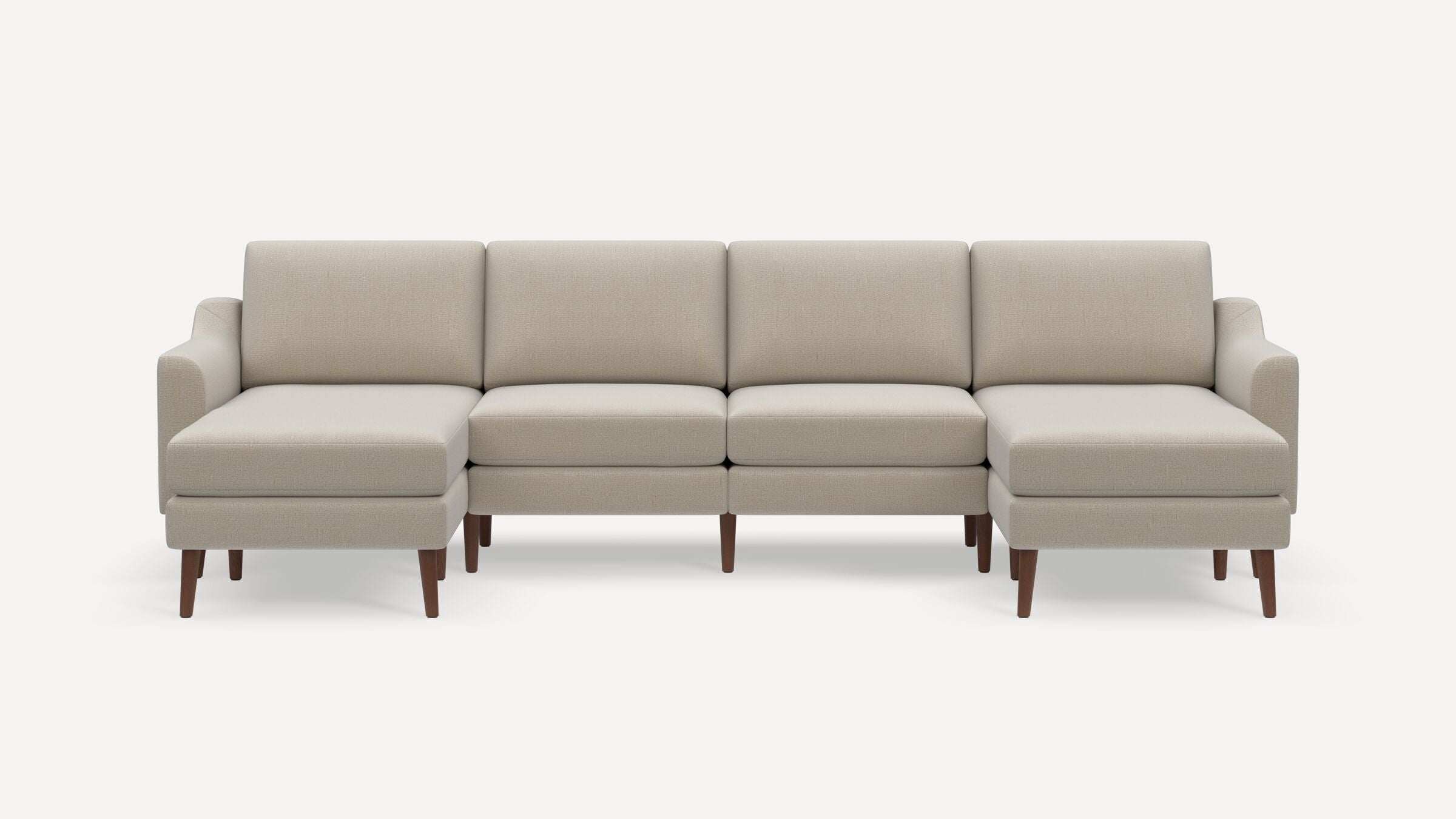Nomad Double Chaise Sectional - Georgia Clay - Performance Chenille / Walnut - Wood / Slope - Image 0