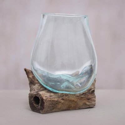 Oxendine Clear/Brown 5" Indoor / Outdoor Glass Table Vase - Image 0