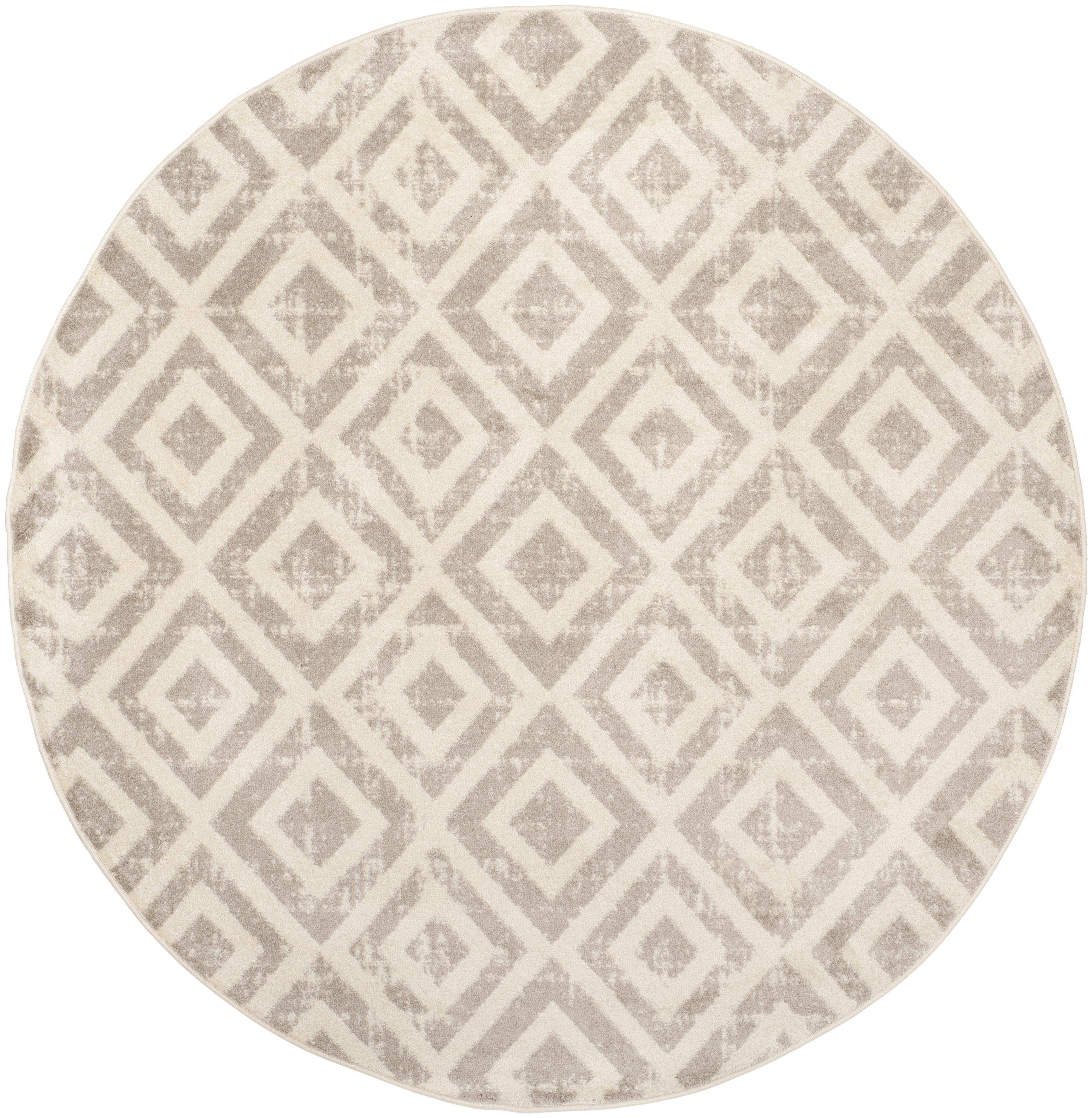 Arlo Home Woven Area Rug, AMS105A, Ivory/Mauve,  6' 7" X 6' 7" Round - Image 0