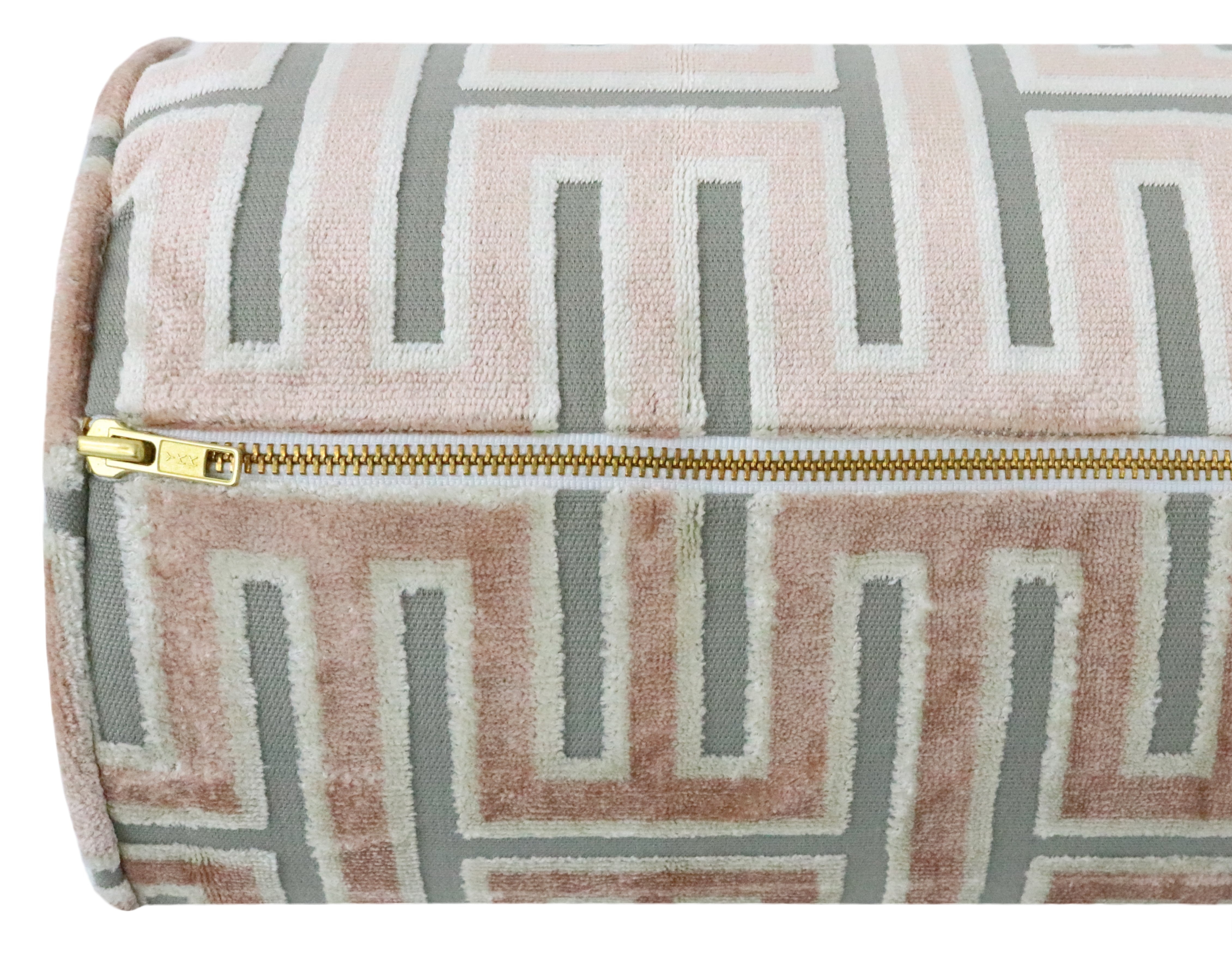 THE BOLSTER :: GRECIAN CUT VELVET // BLUSH - TWIN // 9" X 24" - Image 3