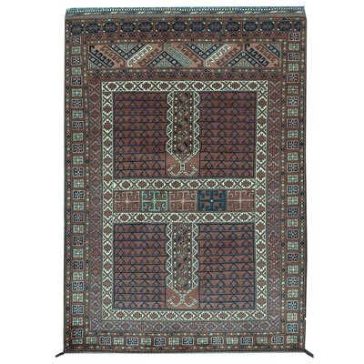 One-of-a-Kind Hand-Knotted Brown 4'11" x 6'11" Wool Area Rug - Image 0