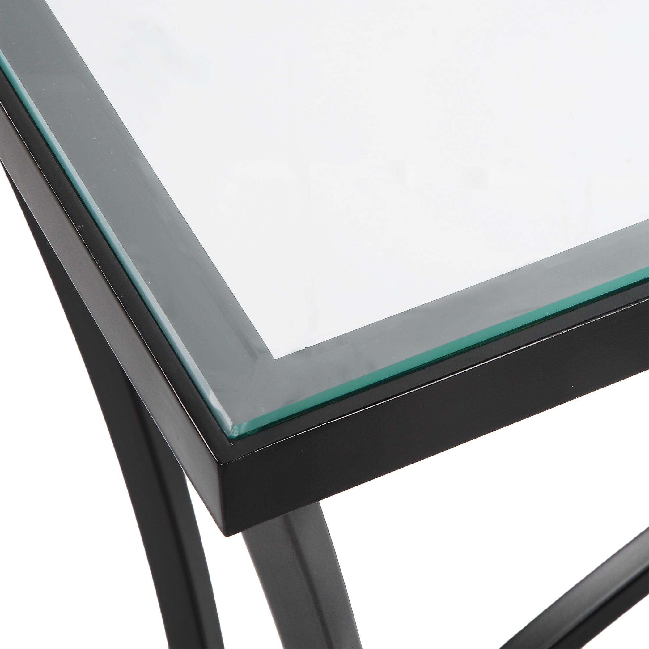 Alayna Black Metal & Glass Console Table - Image 5