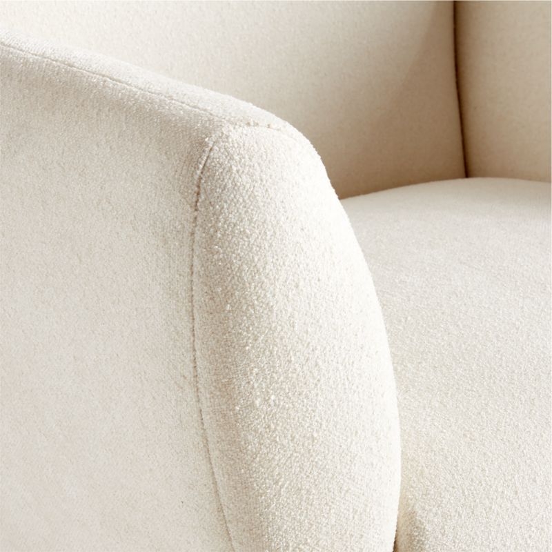 Imogen Ivory Upholstered Office Chair with Casters - Image 4