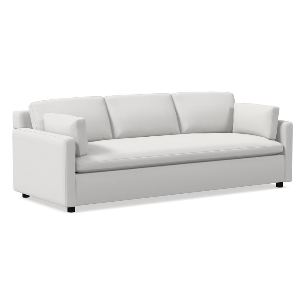 Marin 94" Sofa, Down, Performance Washed Canvas, White, Concealed Support - Image 0