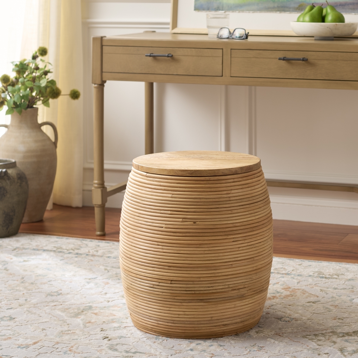 Katiely Wood Top Stool - Light Natural - Image 1