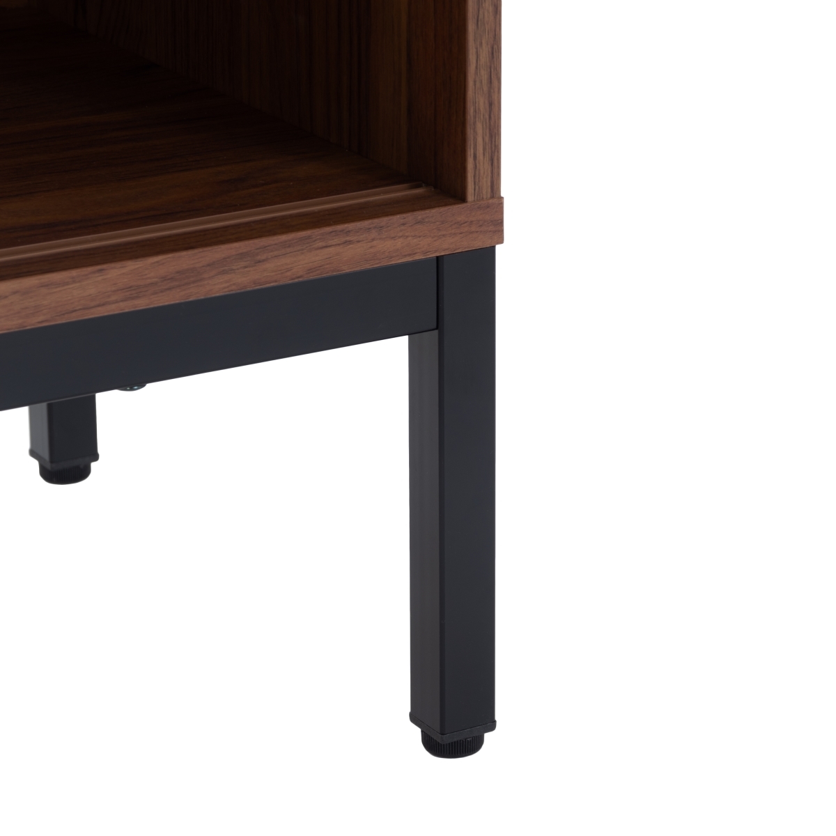 Lylia 1 Door Media Stand - Walnut / Black - Safavieh - Image 4