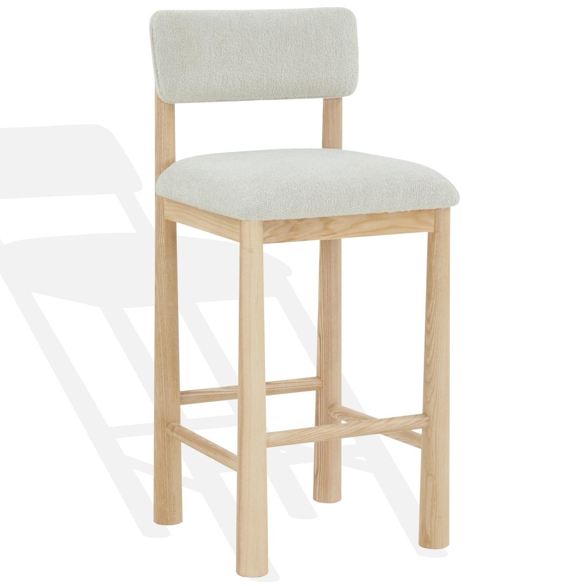 Wrenley Boucle Barstool - Taupe/Natural - Image 3