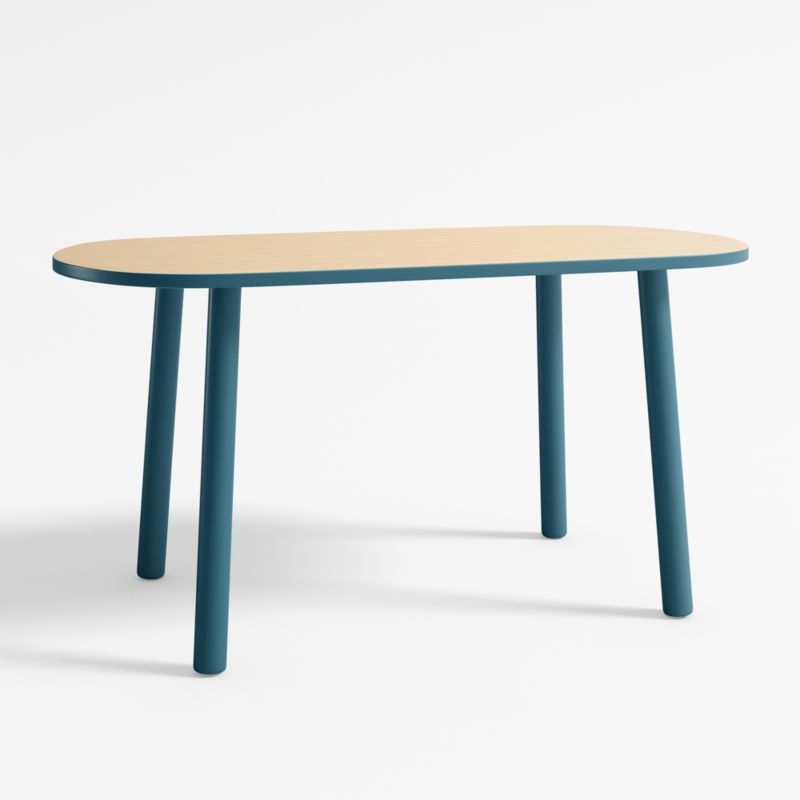 Rue Adjustable Midnight Blue Wood Kids Play Table with 23" Legs - Image 1