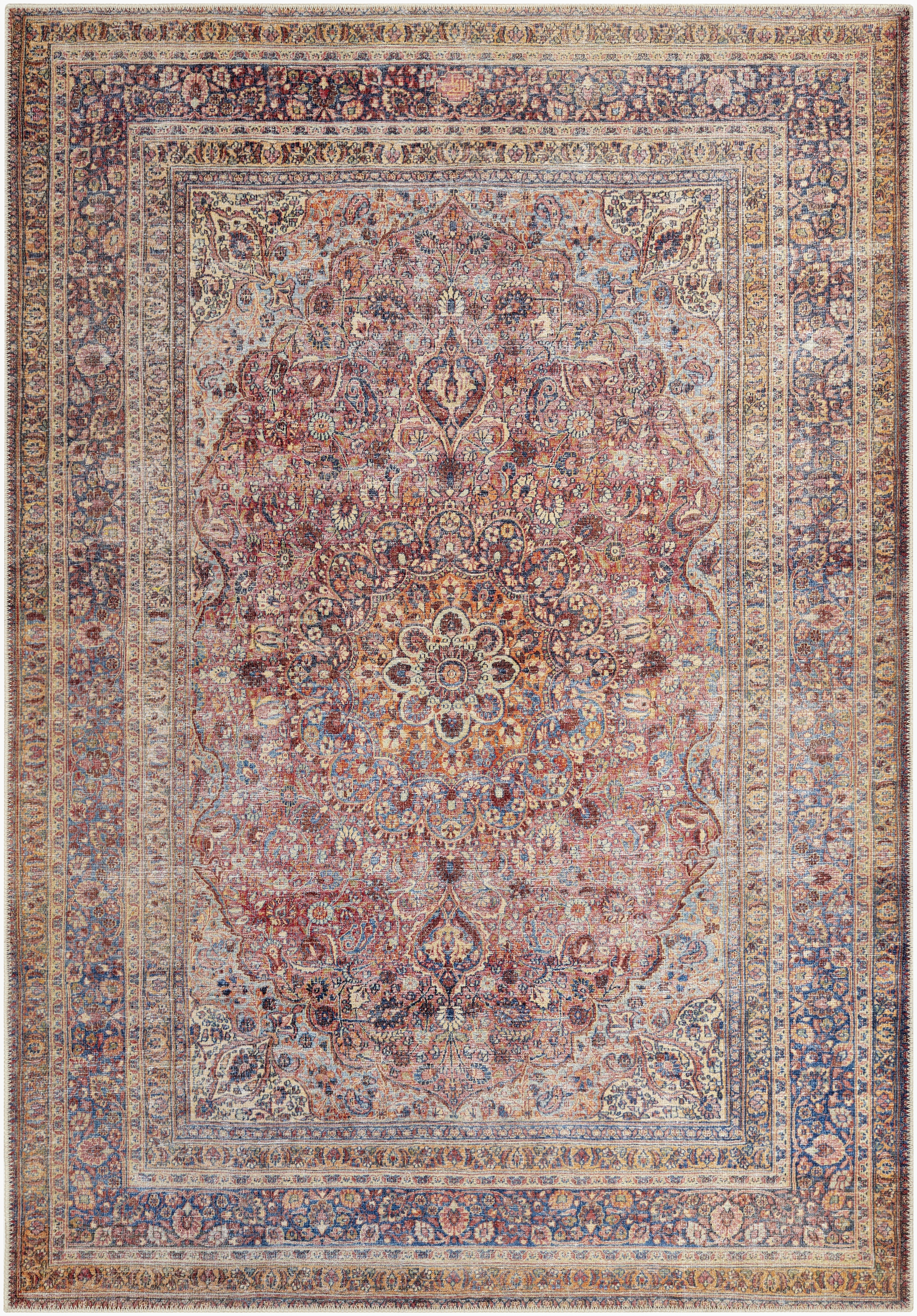 Amelie Orange Indoor 7'10" x 10'2" Machine Woven Rug - Image 0
