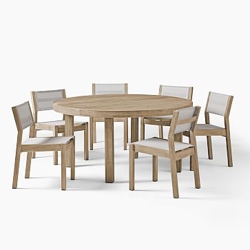 Portside Round Dining Table, 48", Weathered Gray - Image 3