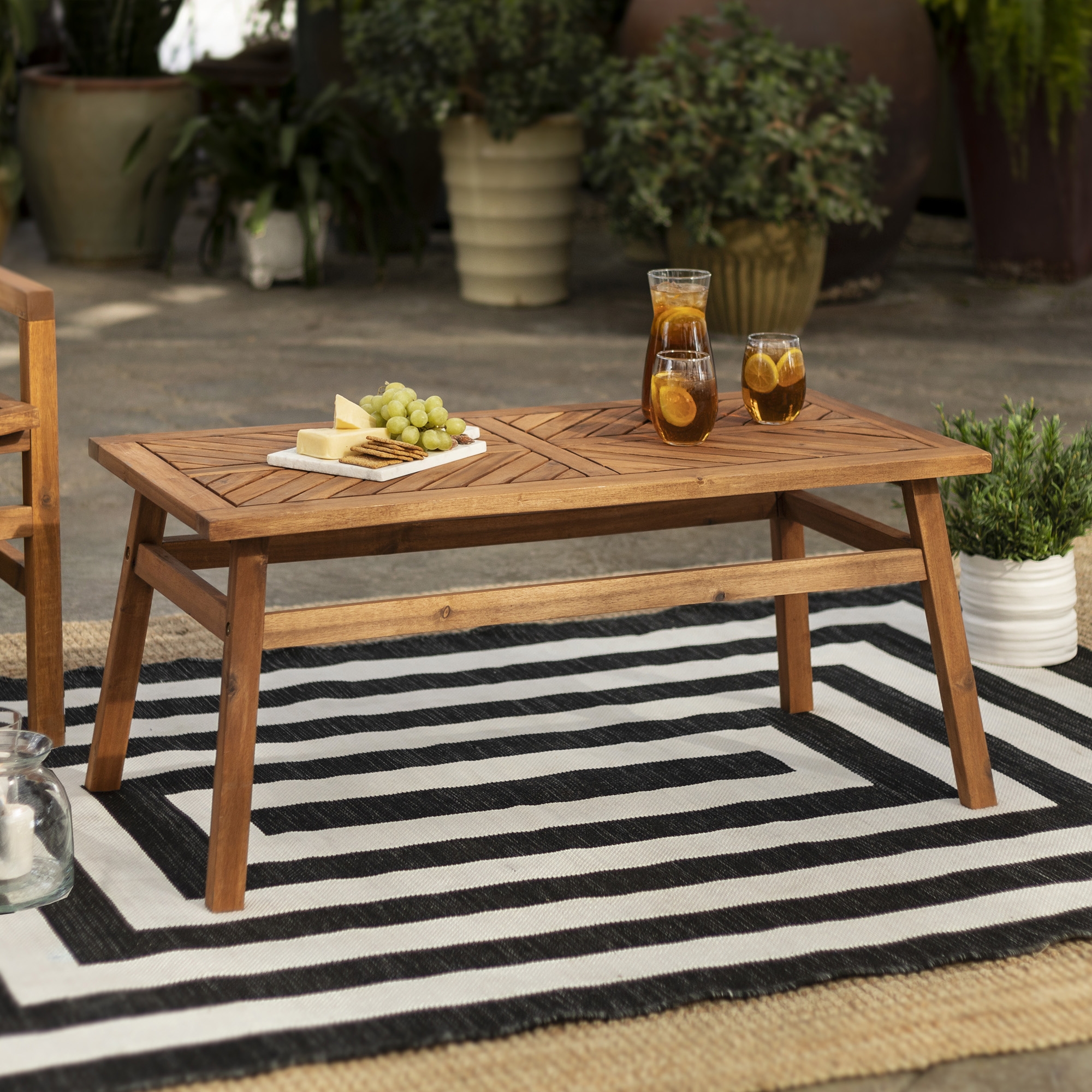 Vincent Patio Wood Coffee Table - Brown  - Image 2