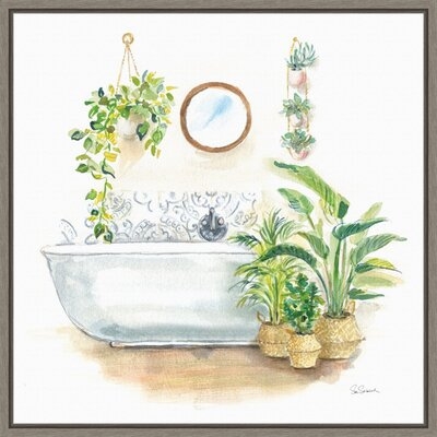 'Greenery Bath II' by Sue Schlabach - Floater Frame Print on Canvas - Image 0