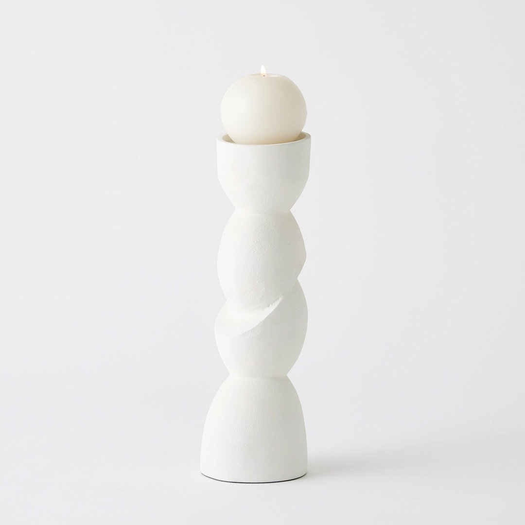 Global Views Pradier Candle Holder-White-Lg - Image 0