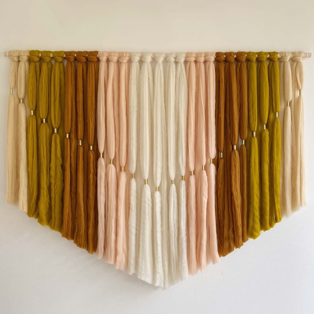Sunwoven Roving Wall Hanging Wool Large Blush Woven - Image 0