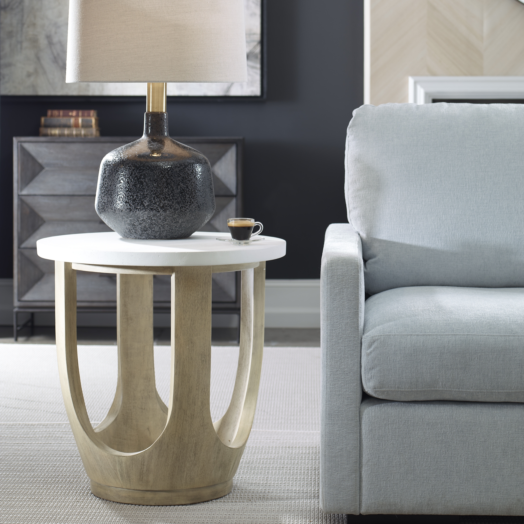 Tatli Stone Top Side Table - Image 1