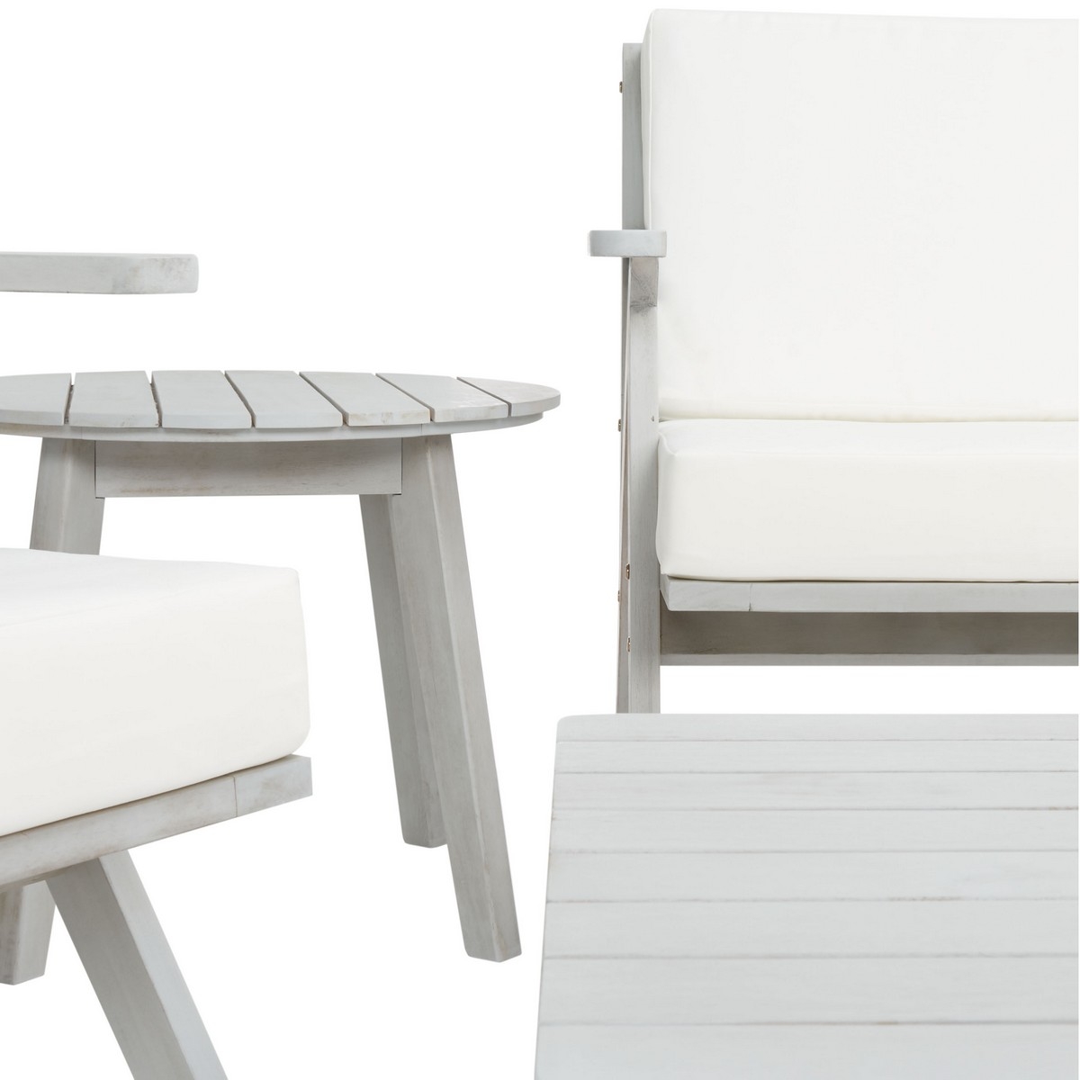 Dryad 5 Pc Outdoor Living Set - Grey/Beige - Safavieh - Image 3