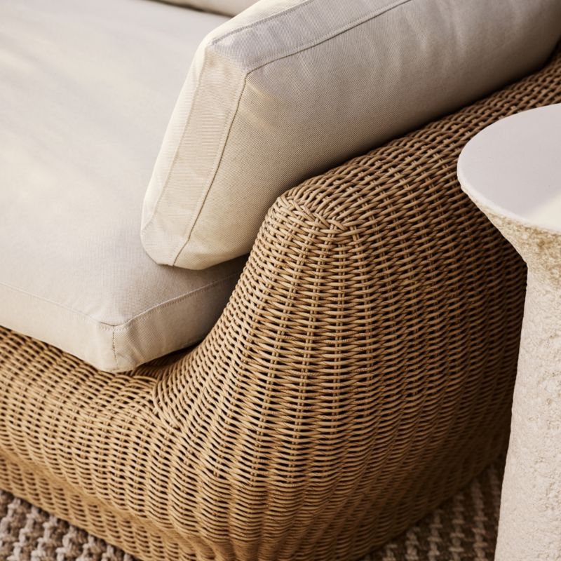 Ipanema 94" Wicker Double-Chaise Outdoor Daybed with Cushions - Image 2