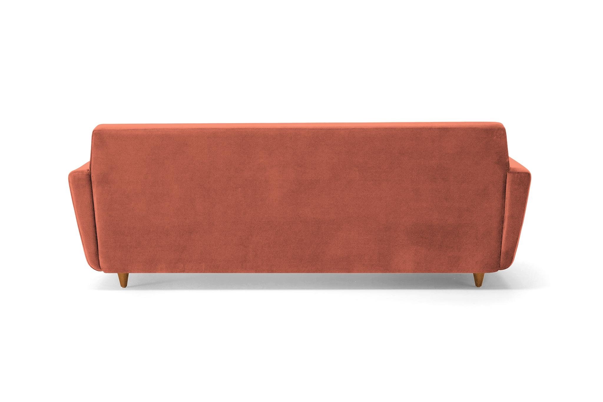Orange Hughes Mid Century Modern Sofa with Storage - Key Largo Coral - Mocha - Image 4