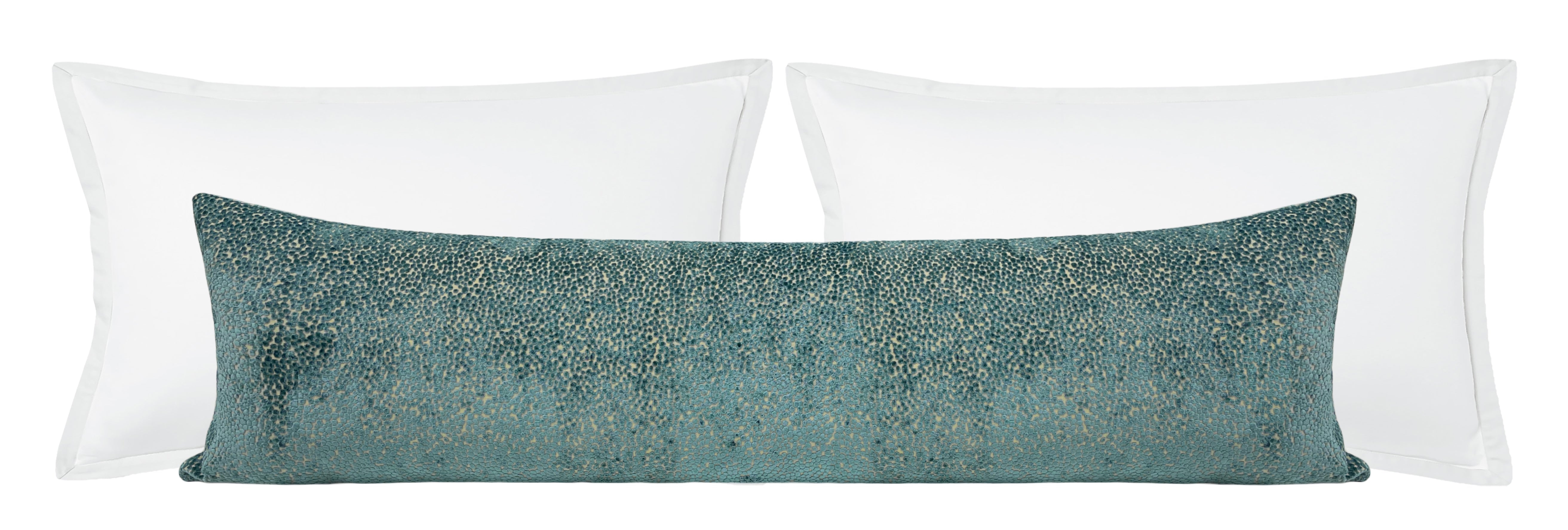 THE XL LUMBAR :: COSMO CUT VELVET // AEGEAN - 14" X 48" - Image 0