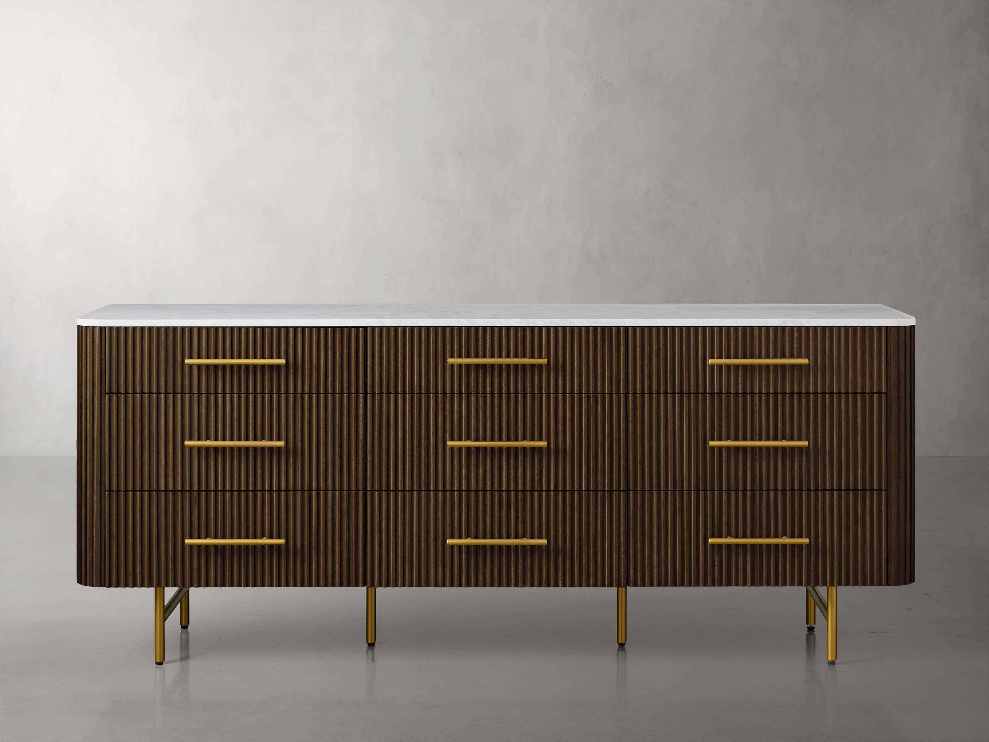 Finnley Nine-Drawer Dresser in Stone Brown  Carrara/Mocha - Image 0