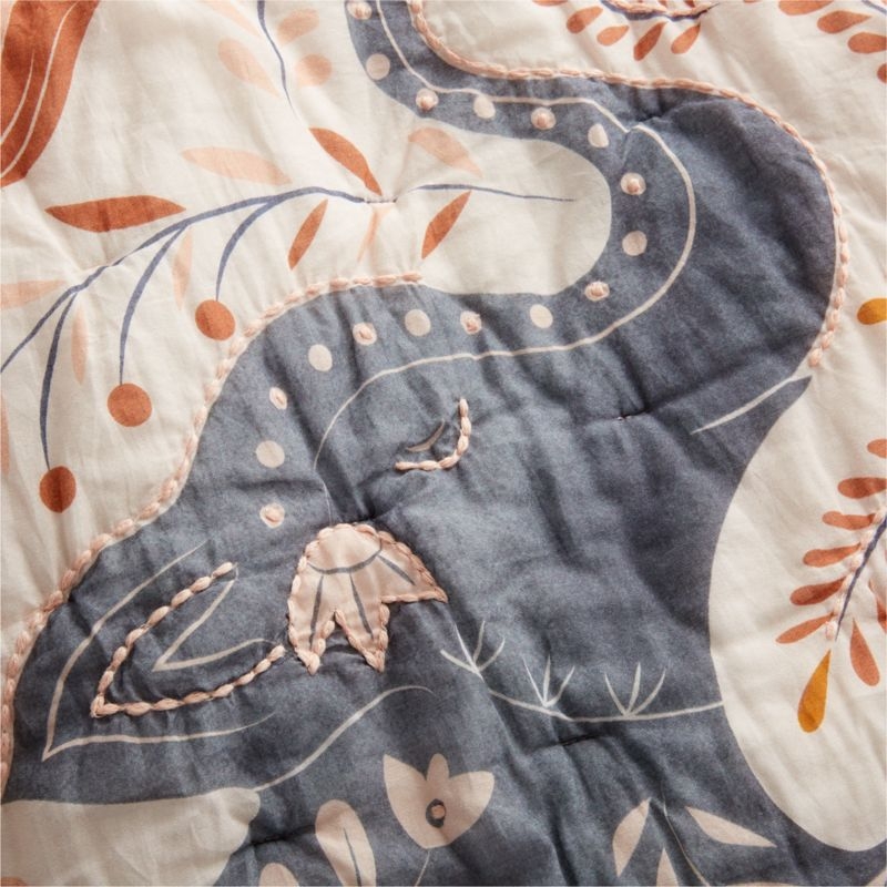 Stay Cool Botanical Elephant Organic Cotton Baby Changing Pad Cover - Image 4