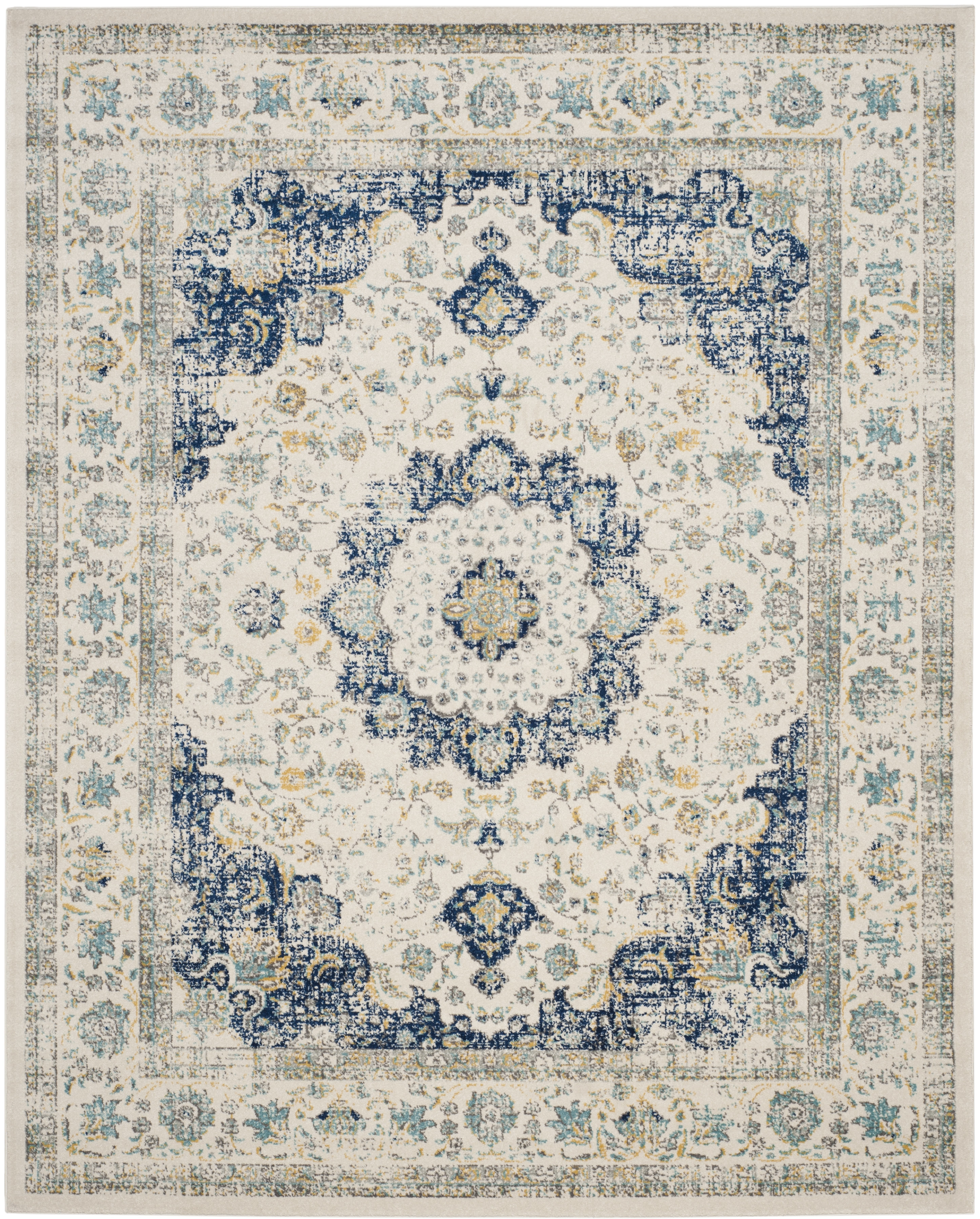 Arlo Home Woven Area Rug, EVK220C, Ivory/Blue,  11' X 15' - Image 0