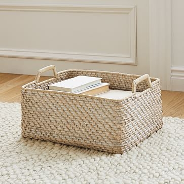 Modern Weave, Harvest Basket, Whitewash - Image 0