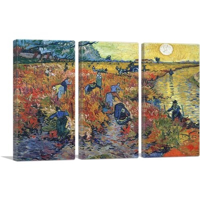 ARTCANVAS The Red Vineyard At Arles 1888 Canvas Art Print By Vincent Van Gogh_Rectangle - Image 0