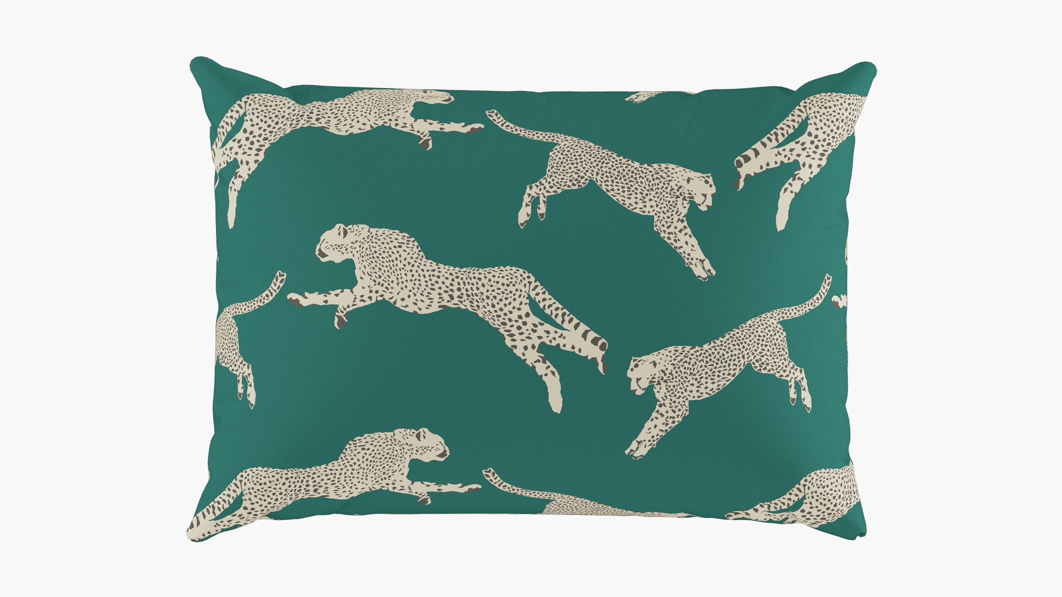 Outdoor 14" x 20" Lumbar Pillow, Polo Green Cheetah, 14" x 20" - Image 0