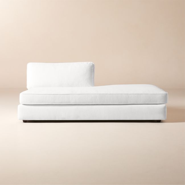 Malea White Performance Fabric Right-Arm Chaise - Image 0