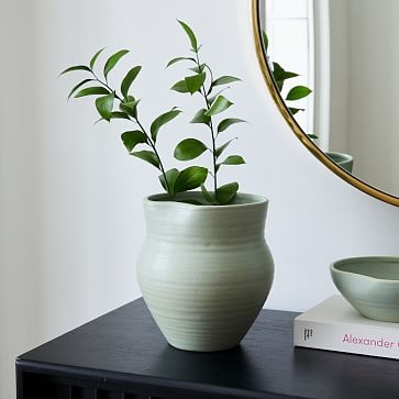 Ceramic Vase, Sage, Medium - Image 0
