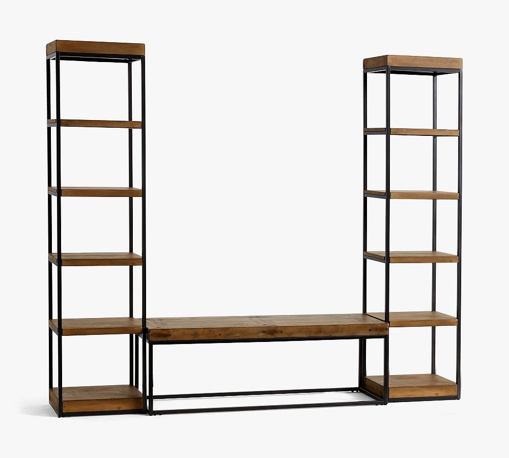 Malcolm 3-Piece Entryway Set with Bookcases, Glazed Pine - Image 0