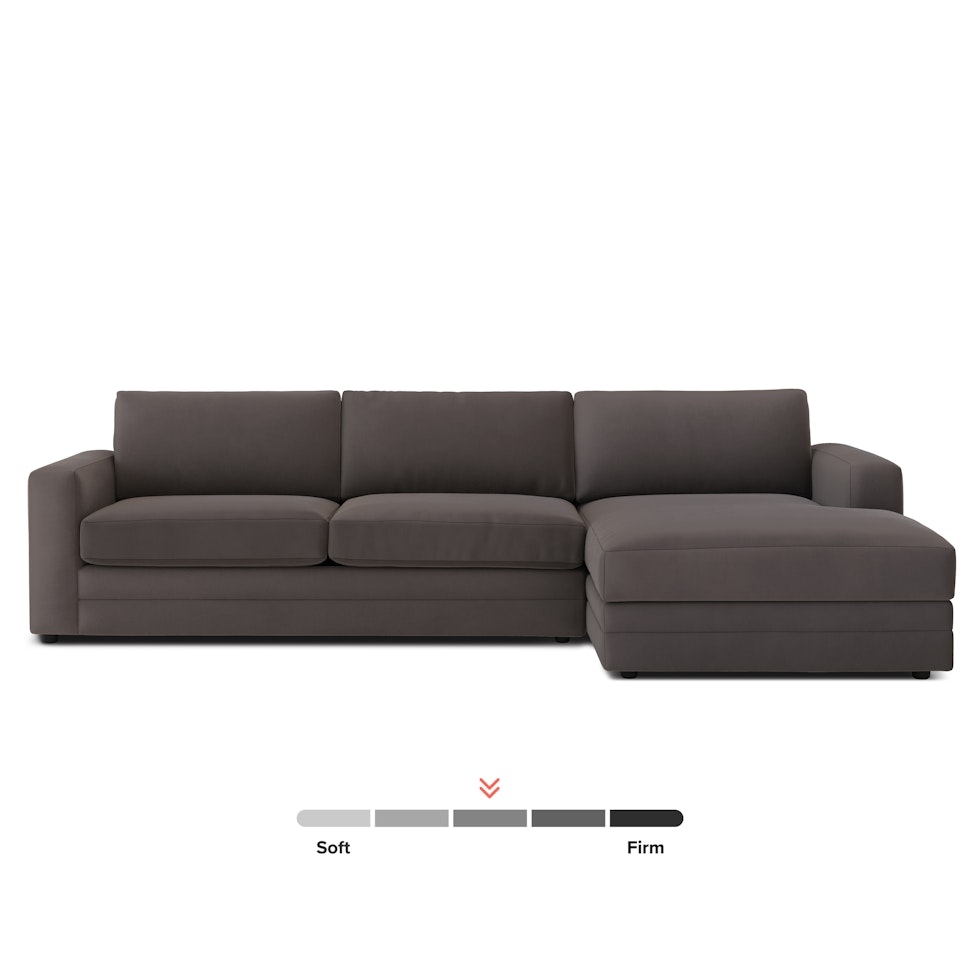 Riley 118" Velvet Right Storage Sleeper Sectional - Hale Warm Gray - Image 1