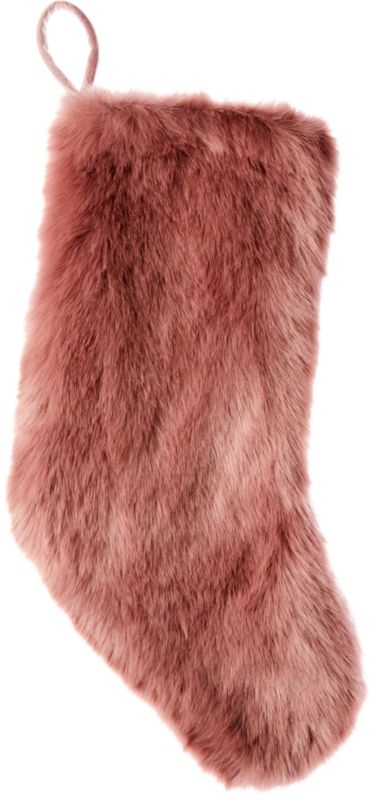 Faux Fur Dusty Rose Stocking - Image 2