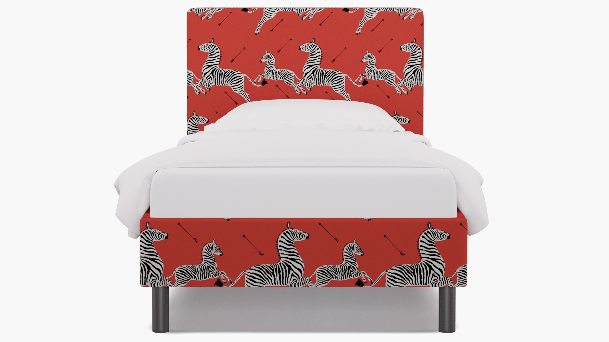 Tailored Platform Bed, Coral Zebra, Twin - Image 0