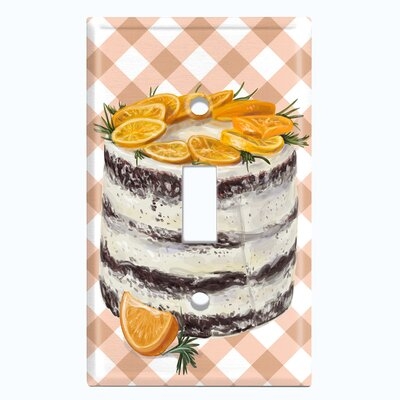 Metal Light Switch Plate Outlet Cover (Layered Chocolate Orange Cake - Single Toggle) - Image 0