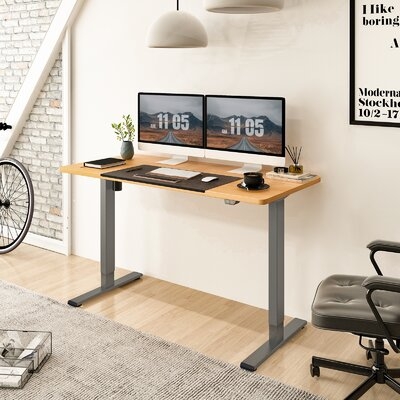 Home Office Electric Height Adjustable Standing Desk Extra Large Desktop 55"X 28" - Image 0