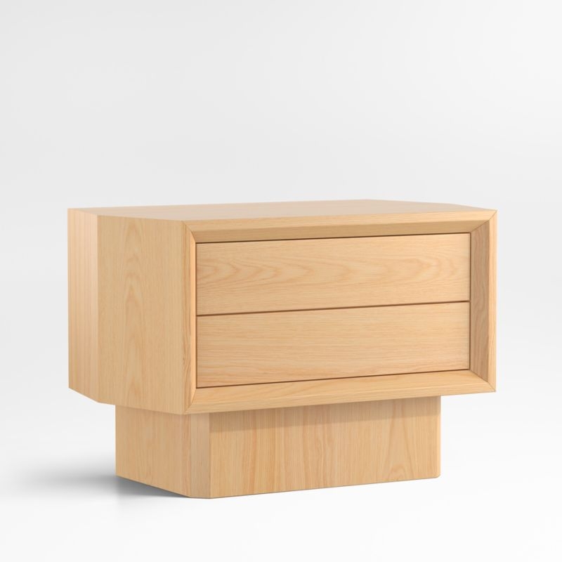Gather 30" Natural Oak Wood Charging Nightstand - Image 1