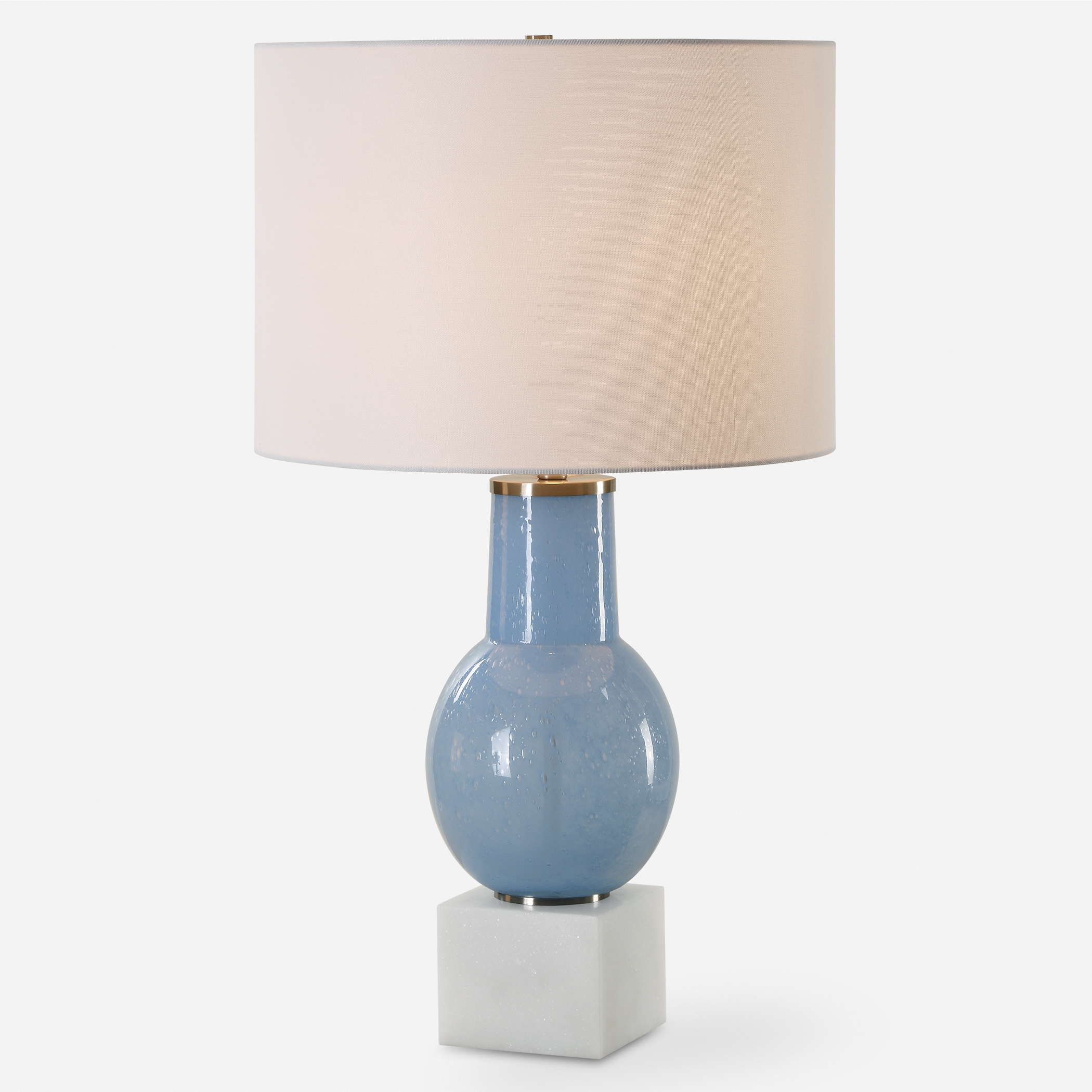 Clear Sky Blue Glass Table Lamp - Image 0