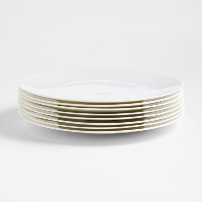 Bennett White Bone China Dinner Plates, Set of 8 - Image 0