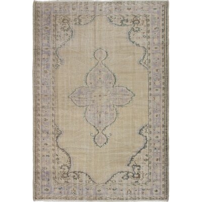 One-of-a-Kind Norrington Hand-Knotted Purple/Beige 6'5" x 9'5" Wool Area Rug - Image 0
