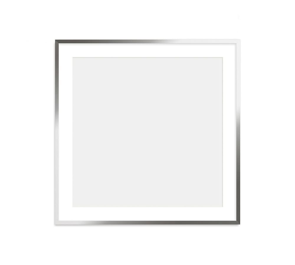 Metal Gallery Frame, 2" Mat, 18x18 - Bright Silver - Image 0