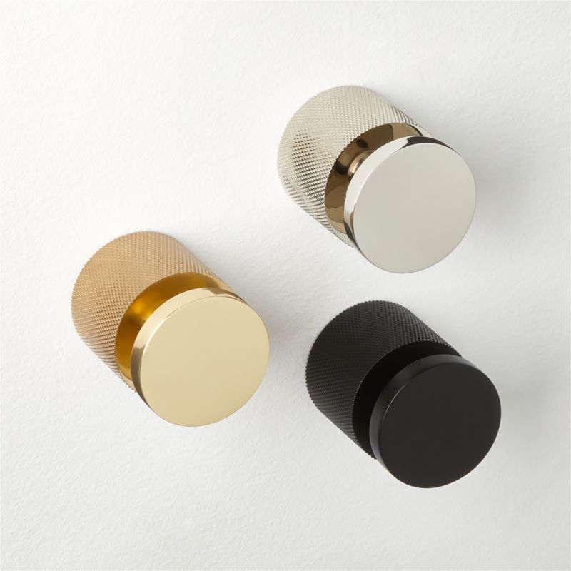 Nicolo Knurled Polished Unlacquered Brass Wall Hook - Image 2
