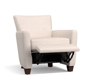 Irving Square Arm Upholstered Recliner, Polyester Wrapped Cushions, Performance Heathered Basketweave Alabaster White - Image 1