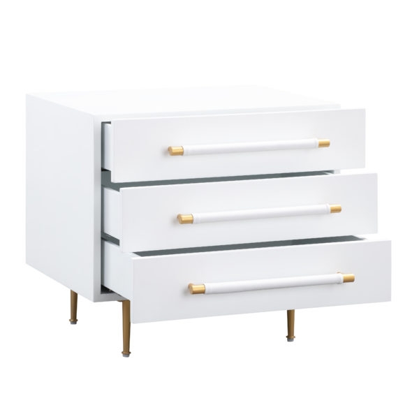 Trident Nightstand, White & Lilly - Image 3