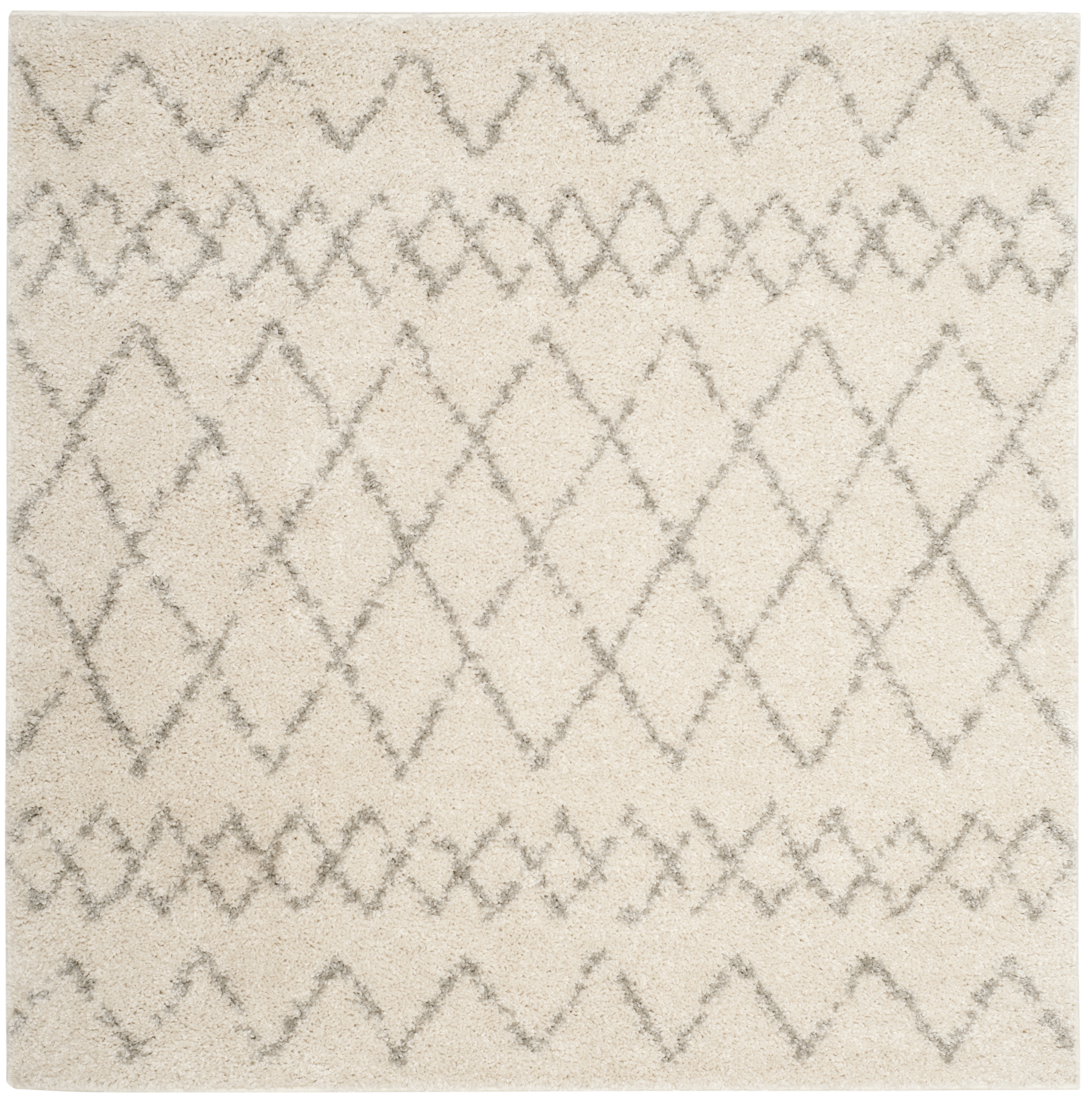 Arlo Home Woven Area Rug, BER165C, Cream/Light Grey,  5' 1" X 5' 1" Square - Image 0